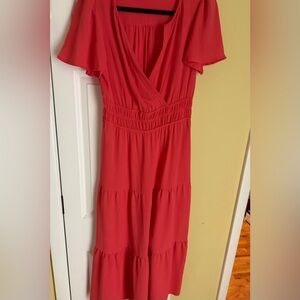 Monteau Vibrant Orange Maxi Dress New without Tags